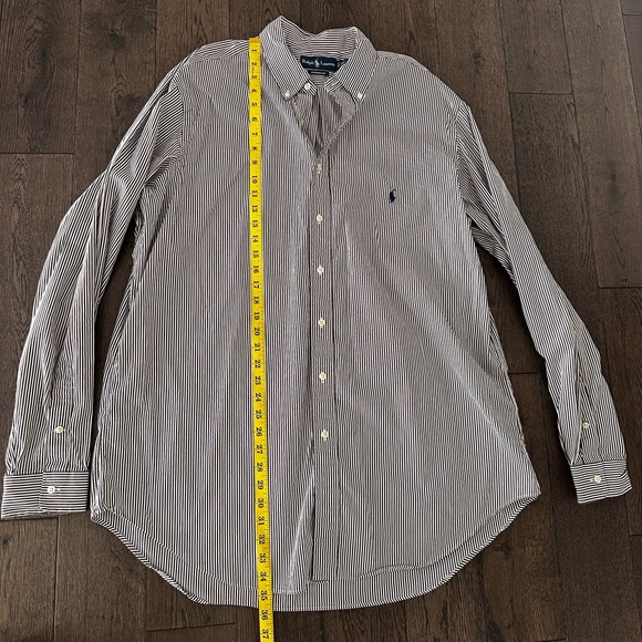 Ralph Lauren Brown & White Striped Button Down Shirt - Picture 4 of 6
